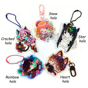 พวงกุญแจอะคริลิคโฮโลรูปหัวใจพิมพ์ลายตามสั่ง ประกายวิบวับ รัก โฮโลแกรม - Product Image 4