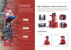 <strong>High</strong> <strong>Level</strong> Electric <strong>Order</strong> <strong>Picker</strong> for Narrow Aisle Warehouse 1150mm Width Lift Height 6m