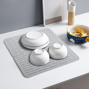 Безопасный силиконовый коврик для мытья посуды без бисфенола А, большой коврик для сушки посуды для кухни, термостойкий держатель для горячего горшка - Product Image 4
