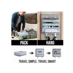 Organisateur de <span class=keywords><strong>valise</strong></span> suspendu à un seul niveau, tissu 100% polyester, grande capacité, cubes de rangement de voyage, bagages à main, literie - Product Image 4