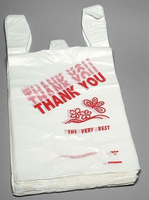 Sacs en plastique HDPE personnalisés avec logo imprimé, sacs de type T-shirt, sacs de courses en vrac, sacs de remerciement pour supermarchés, emballages d'épicerie
