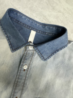 Chemise en jean homme coupe ajustée en tissu Lyocell écologique – Fournisseur ODM – Anti-rétrécissement et respirante pour tenues décontractées élégantes