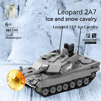 QIZHILE – blocs de construction en plastique pour jouets de construction, assemblage de 101100, léopard 2A7, réservoir de cheval de glace et de neige, modèle militaire