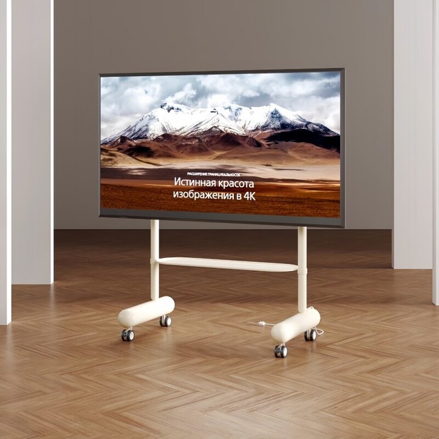 Modern Metal Cheese TV Movable Wheeled Floor Standing Trolley 55/65/75/85 Inch Vertical Cabinet Apartment Living Farmhouse Hotel