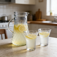 Ensemble de carafe en verre transparent, ensemble de verre cadeau, théière en verre, bouilloire à eau réutilisable, carafe à eau froide