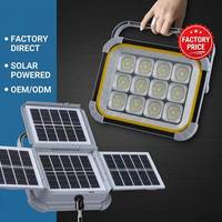Vente directe d'usine, lampe de travail solaire pliable portable, LED IP65 étanche, rechargeable, lampe à main avec télécommande, en aluminium