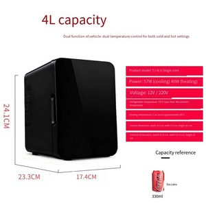 Portable électrique à double usage voiture maison beauté cosmétiques <span class=keywords><strong>réfrigérateur</strong></span> 4L Mini refroidissement chauffage isolation petit <span class=keywords><strong>réfrigérateur</strong></span> - Product Image 6