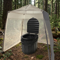 Toilette pliable d'urgence Shanhuang BSFT01 noire, légère, portable, lavable, en ABS, pour le camping et les voyages