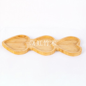 Plateau de service en bambou et bois Shuhong pour fruits, gâteaux, buffet, style simple, 13x12.5x1.6cm - Product Image 5
