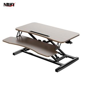 Hai lớp có thể gập lại Bàn chuyển đổi chiều cao có thể điều chỉnh ngồi để đứng bàn gỗ Bảng điều khiển bàn phím màn hình và máy tính xách tay máy trạm - Product Image 3
