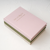 Carnet de réflexion personnelle A5 personnalisé avec logo, couverture rigide en tissu lin, marque-page en ruban