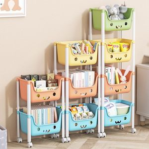 Estante de almacenamiento de juguetes para niños, organizador móvil de 5 niveles con ruedas para sala de estar y dormitorio, forma rectangular de fácil limpieza - Product Image 3