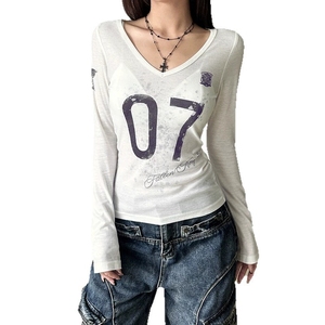 10242 Autumn New Sey <b>Perspective</b> Slim Fit Vneck Printed Long Sleeved Tsrt Top - Product Image 5
