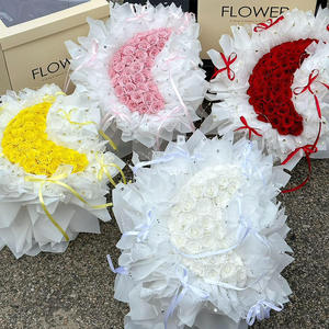 Eternal Rose large moon Bouquet Valentine's Day Anniversary <b>Gift</b> for Girlfriend and Wife high-end <b>gift</b> with <b>gift</b> <b>box</b> - Product Image 1