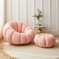 Fauteuil de salon minimaliste nordique en velours de luxe, canapé individuel, fauteuil paresseux, pouf