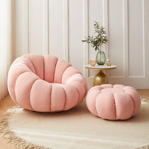 Poltrona Singola da Soggiorno Minimalista Nordica di Lusso in Velluto e Tessuto di Lana, Divano Relax - Product Image 3