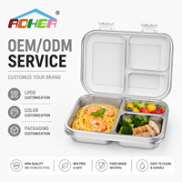 Boîte à lunch Aohea en acier inoxydable 304 finement traité, conteneur alimentaire isolé, compartiment pour le déjeuner, boîte bento pour l'école et le bureau