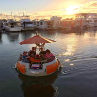 Bateau Donut Flottant Rond pour Barbecue, Bateau de Loisirs Électrique Rechargeable, Personnalisation Disponible pour Location et Opération de Divertissement