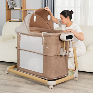 Ensemble de literie pour lit nid pour bébé à commande intelligente avec coussin respirant à baldaquin en cinq étapes et lit électrique à prise européenne - Product Image 4