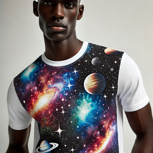 T-shirts surdimensionnés pour hommes de haute qualité, design formel, motif lettres, écologiques, grandes tailles, tissu tricoté en polyester/coton - Product Image 1