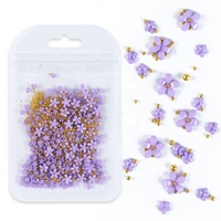 Breloques pour les ongles 3D en acrylique, pièces, rose, blanc, doré, noir, violet, fleur, décoration artistique, strass mélangés, offre spéciale