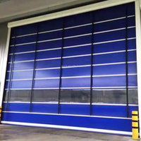 Portes rapides électriques durables à empilage rapide, à réduction de bruit, en PVC et acier inoxydable, pour supermarchés, usines et sous-sols