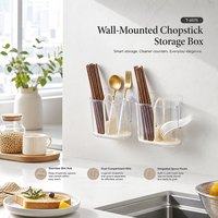 Boîte de rangement murale Joyous pour couverts, support à baguettes en plastique de qualité alimentaire, conteneur de drainage pour cuisine et maison