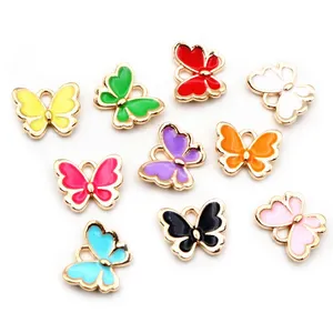 Butterfly Charms Pendant Enamel Small Alloy Metal Charms DIY Jewelry Making Accessories for Necklace Bracelet