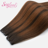 Extensiones de Cabello Humano Remy Virgen Ultra Finas Genius Wefts Lisas de Colores Mixtos, Extensiones Genius Weft para Salón, Gran Venta
