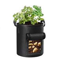 Sac de culture en feutre noir non tissé de 5, 7 et 10 gallons pour la culture de pommes de terre, tomates, carottes et légumes dans le jardin