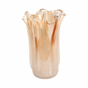 Vaso in vetro con volant, elegante vaso decorativo per fiori, per tavolo da soggiorno, stile glamour. - Product Image 3