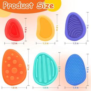 Nouveaux jouets sensoriels Fidget pour enfants adultes 6 pièces Silicone inquiétude pierre jouet de voyage pour <span class=keywords><strong>autisme</strong></span> adolescents se calmer calme anxiété Fidgets - Product Image 6