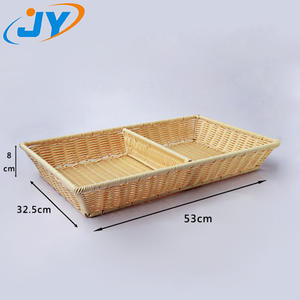 Panier de rangement rectangulaire moderne en plastique pour la présentation des aliments pour la présentation du pain et des fruits - Product Image 1