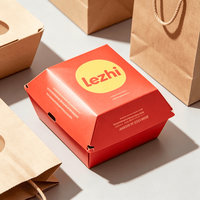 Caja de Embalaje Personalizada para Comida para Llevar, de Papel de Grado Alimenticio, para Comida Coreana Rápida, Restaurante de Hot Dogs, Pollo Frito y Hamburguesas