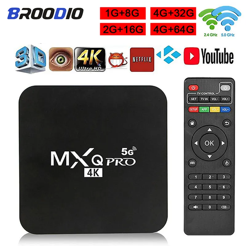 64Gb Android 10.1 Smart Tv Box Mxqpro RK3229 4K Youtube Media Player Tv Box Android 7.1 4Gb 32Gb Tv Set Top Box