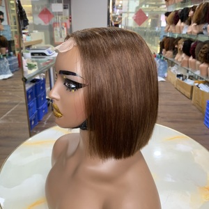 Perruque en cheveux humains lisses vietnamiens SDD, la plus vendue, originale, courte coupe bob, sans colle, avec dentelle 2x6 - Product Image 1