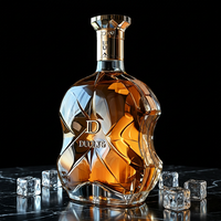 Botol Minuman Keras Kaca dengan Tutup Mahkota 50ml 100ml 375ml 500ml 700ml 750ml 1000ml Vodka Whisky Spirits