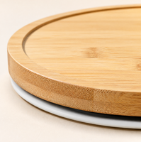 Plateau tournant en bois Lazy Susan à 360 degrés, base rotative de style moderne, multifonction, à un seul niveau, pour la cuisine et le rangement à domicile