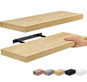 벽걸이형 나무 선반, 욕실, 침실, 거실용 루스틱 스타일 - Product Image 2