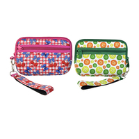 Pochette de maquillage en néoprène pour cartes en gros pour l'extérieur Sac à monnaie à sublimation chaude avec trois poches zippées