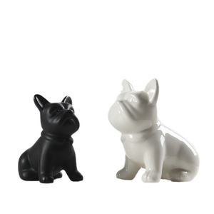 Carlin bouledogue en céramique <span class=keywords><strong>noir</strong></span> <span class=keywords><strong>et</strong></span> <span class=keywords><strong>blanc</strong></span> Temu transfrontalier de style moderne pour la décoration intérieure meuble TV comptoir de bar ou ornements de bureau - Product Image 5