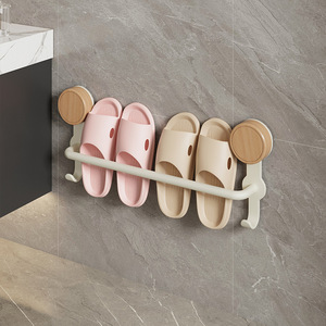 Toallero Metálico Minimalista con Montaje por Succión, Estante Organizador para Baño con Ganchos, Barra de 10m - Product Image 3