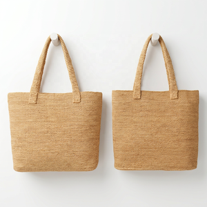Bolso Tote de Ganchillo Hecho a Mano, Color Sólido, Estilo Vintage, Abierto por Arriba, Bolso de Playa para Mujer, Uso Diario - Product Image 1