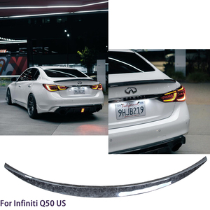สำหรับ Q50 Q50S สไตล์ Q50L คาร์บอนไฟเบอร์ด้านหลังสปอยเลอร์ลำตัวปีก2013-2023 - Product Image 1