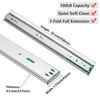 Industriële kwaliteit, volledig uittrekbare push-to-open ladegeleiders van gelegeerd staal met kogellagers voor keukenmeubilair