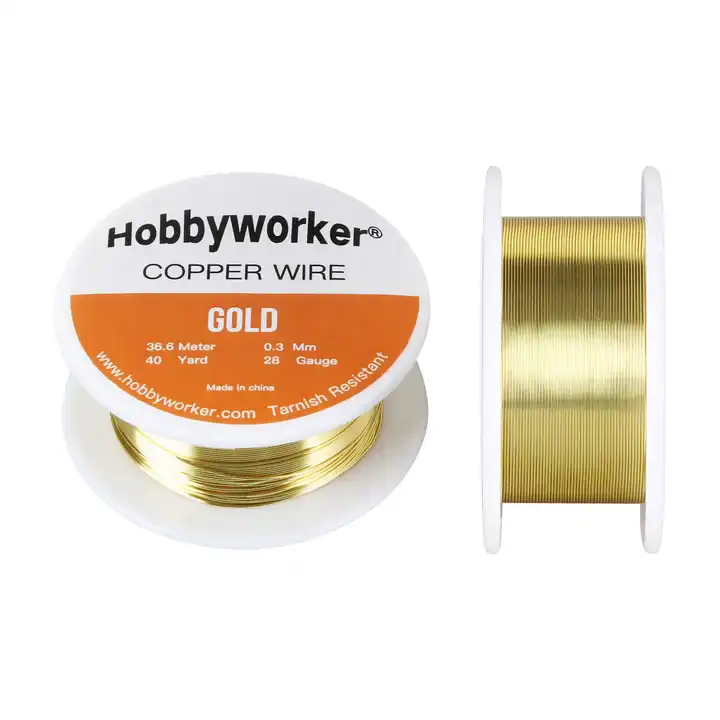 Wire Elements, Tarnish Resistant Gold Color Copper Wire, 28 Gauge 40 Yards  (36.5 Meters)