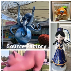 Sculpture de fille de dessin animé fabriqués sur mesure Statues de cheveux en forme de nuage pour centre commercial Atrium parc à thème décoration de rue commerciale - Product Image 3