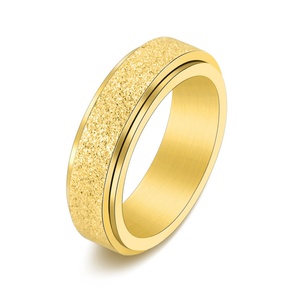 Waterproof Hypoallergenic Men's Stainless Steel Rotating Anxiety <b>Ring</b> Vintage Style with Natural Zircon Stone for Weddings - Product Image 5