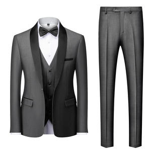 Ensemble de costumes d'affaires 3 pièces élégants pour hommes, coupe ajustée, double boutonnage, avec blazer, gilet et pantalon perlés, idéal pour les soirées et les dîners. - Product Image 5