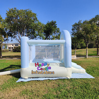 Maison de rebond arc-en-ciel pastel Oxford populaire de 6 pieds avec toboggan Maison de rebond bleue moderne pour enfants avec piscine à usage domestique